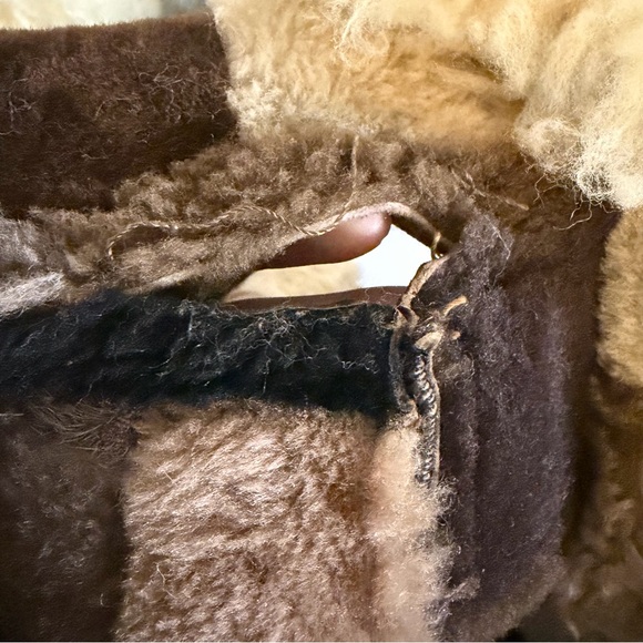 VTG Jukie Inc. House of Suede & Leather patchwork shearling Jacket Size Small - Picture 12 of 12